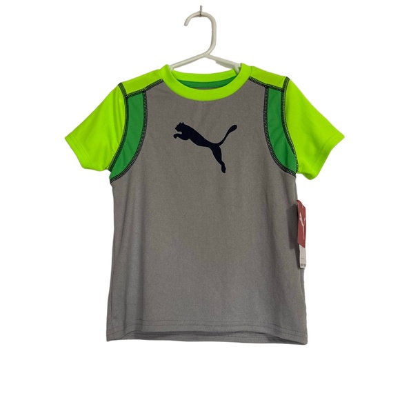 Puma Other - Puma TShirt Unisex US 4 Grey Neon Green Toddler ShortSleeve Athletic